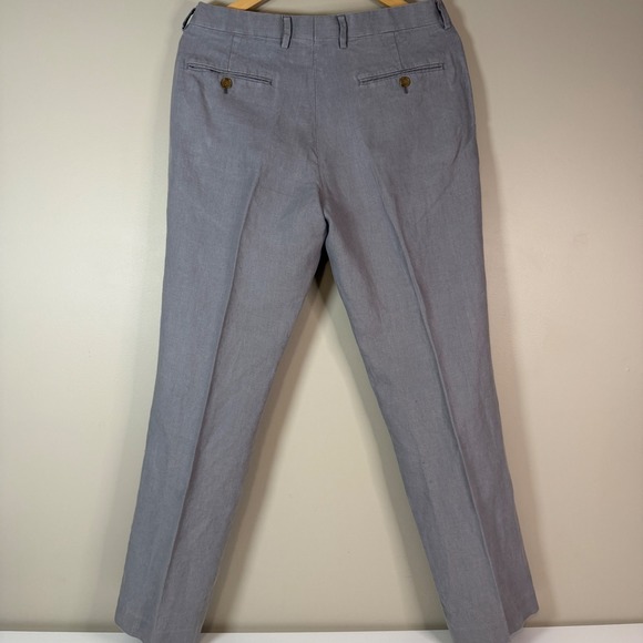 J.Crew Ludlow Classic Baird McNutt Irish Linen Pants Grey Mens 32x32 Dress Work - Picture 8 of 9